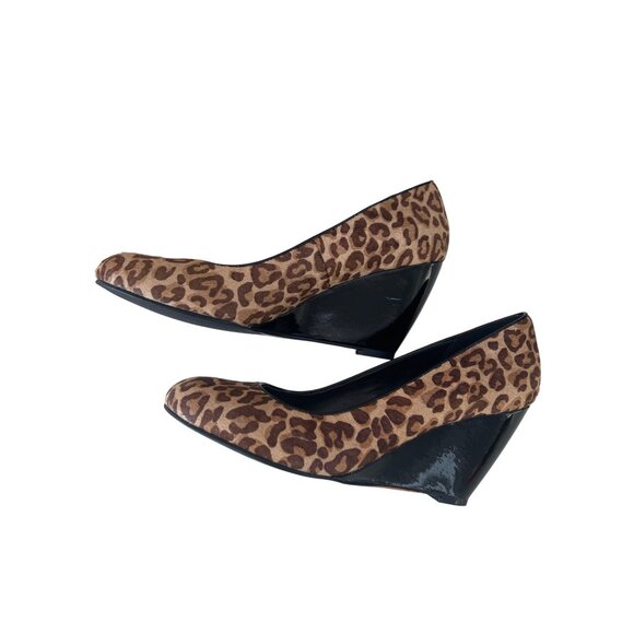 Cole Haan Wedge Heels Women's Leopard Animal Print Calf Hair Size 8B - Picture 4 of 8